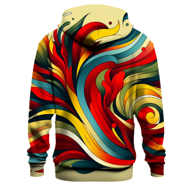 Retro Abstract Blossoms Hoodie
