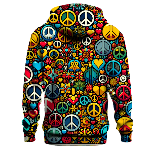 Retro Peace Symbols Hoodie