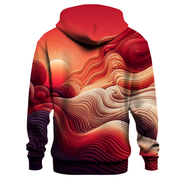 Crimson Sunset Gradient Design Hoodie