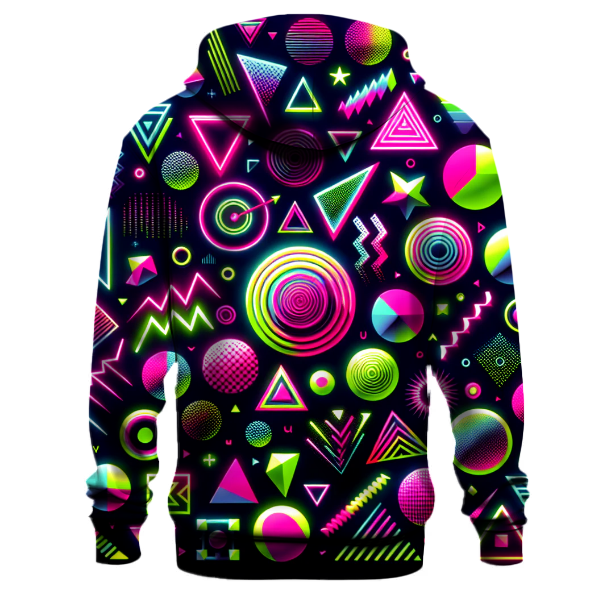 Dynamic Neon Shapes Hoodie