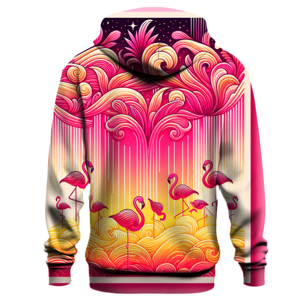 Flamingo Sunset Splash Hoodie
