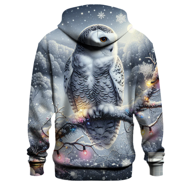 Snowy Owl with Christmas Lights Hoodie