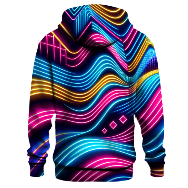 Neon Wave Patterns Hoodie