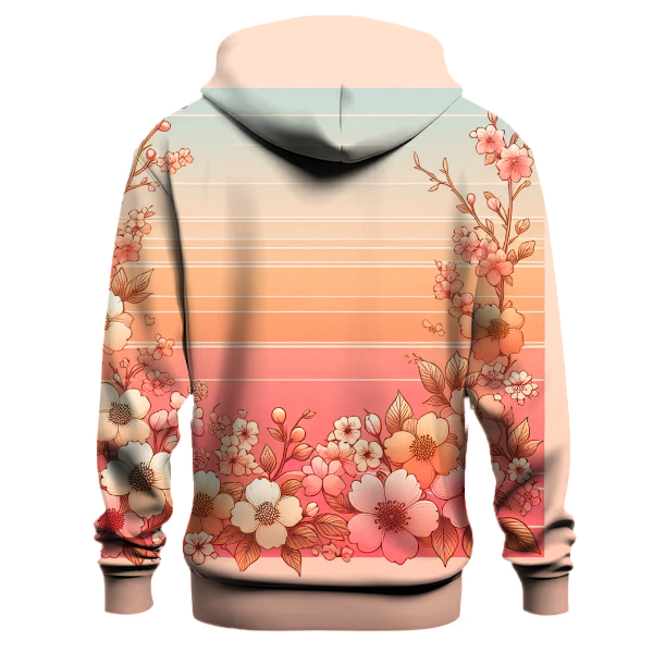 Floral Delight Gradient Design Hoodie