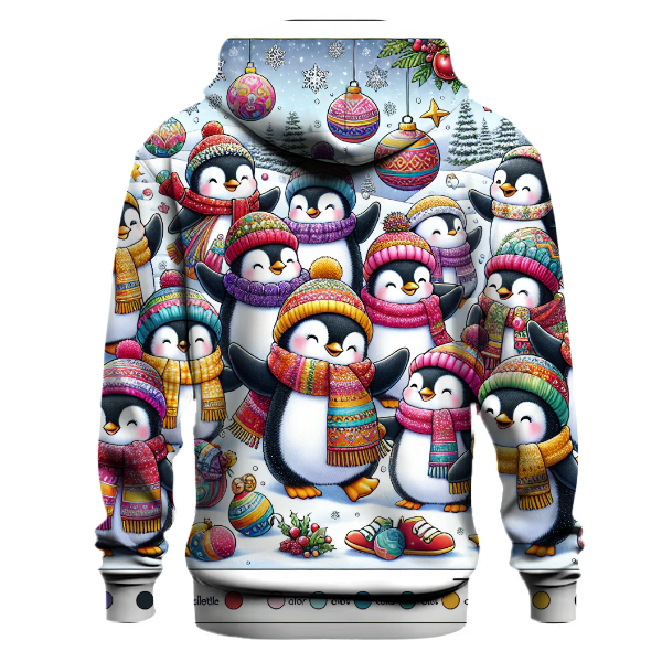 Cheerful Holiday Penguins Hoodie
