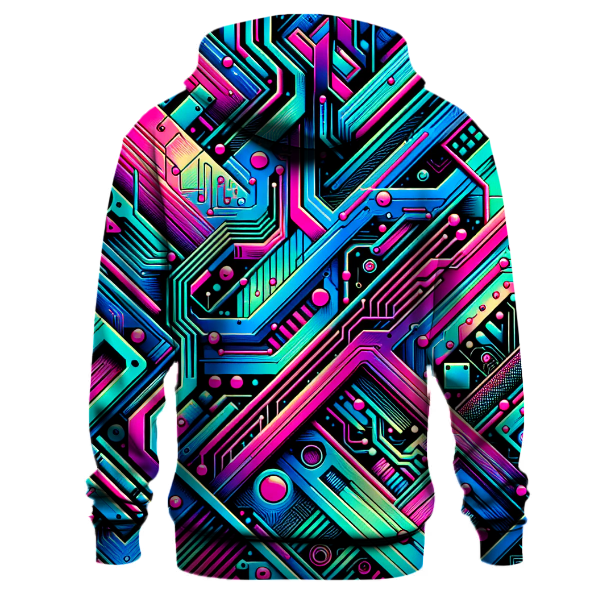 Futuristic Neon Circuitry Hoodie