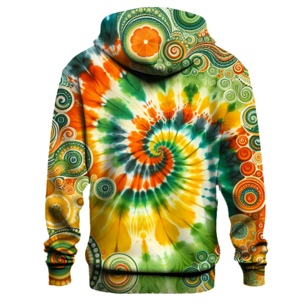 Citrus Burst Tie-Dye Design Hoodie