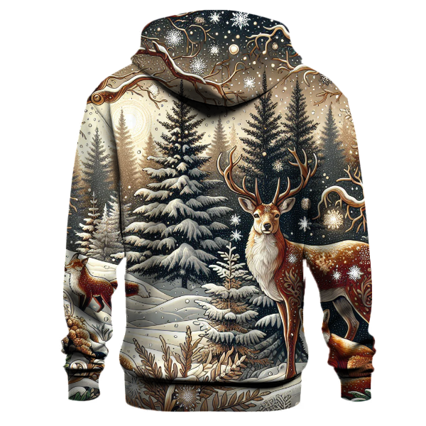 Magical Winter Forest Animals Hoodie