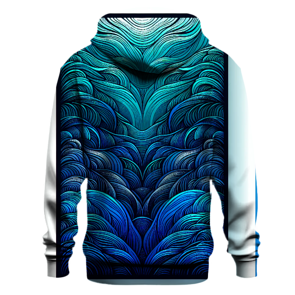 Electric Blue Wave Gradient Hoodie