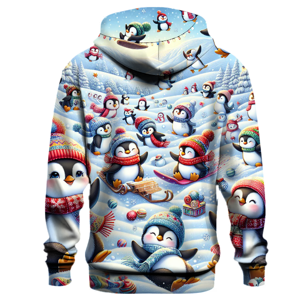 Cheerful Christmas Penguins Hoodie