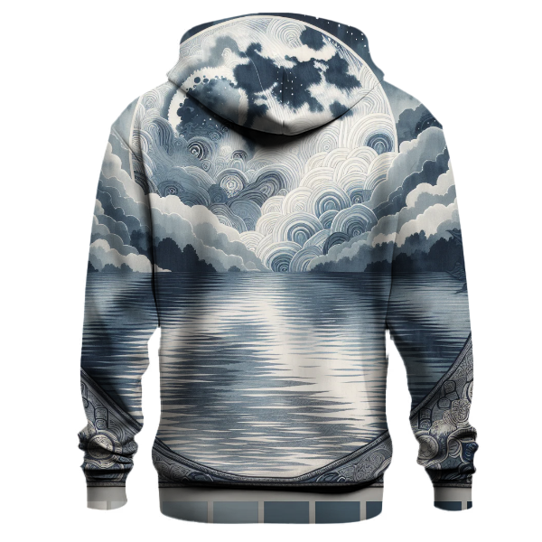 Silver Moonlit Waves Hoodie