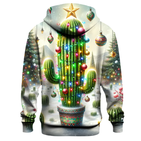 Whimsical Christmas Cactus Hoodie