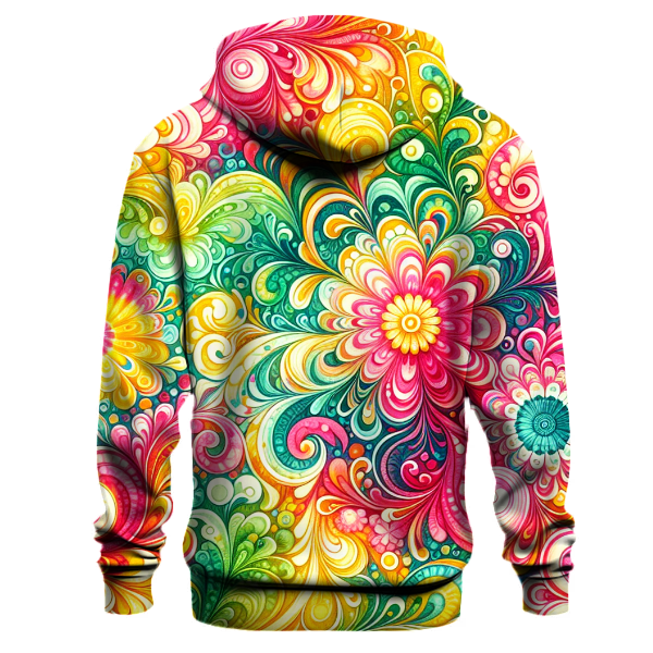 Bright Summer Garden Tie-Dye Hoodie