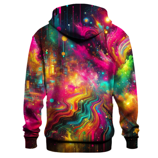Neon Lights Tie-dye Design Hoodie
