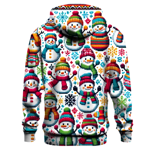 Playful Snowman Family Design Hoodie