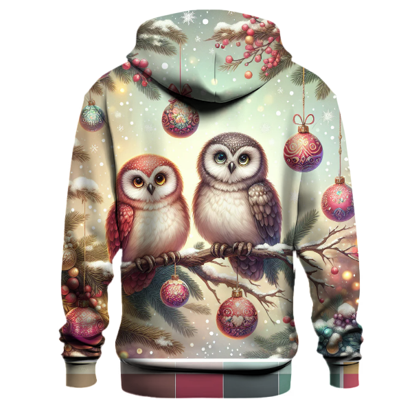 Charming Holiday Owls on Branches Hoodie