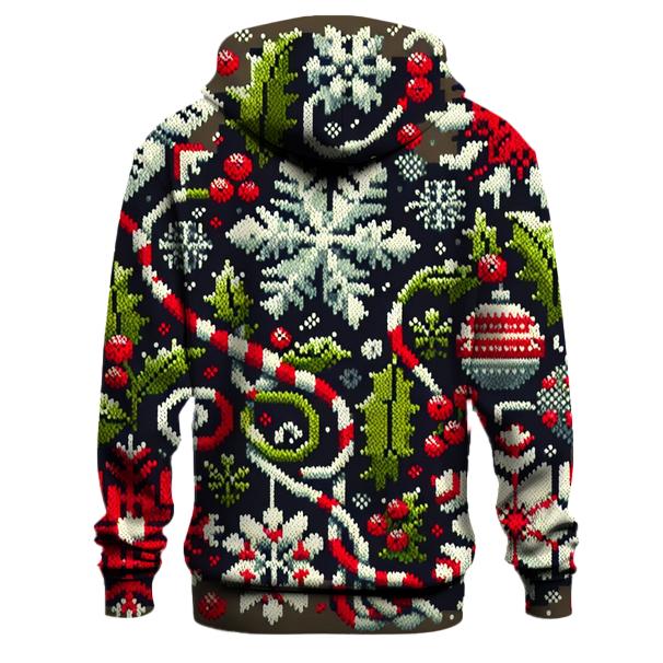Holly Jolly Snowflakes Design Hoodie