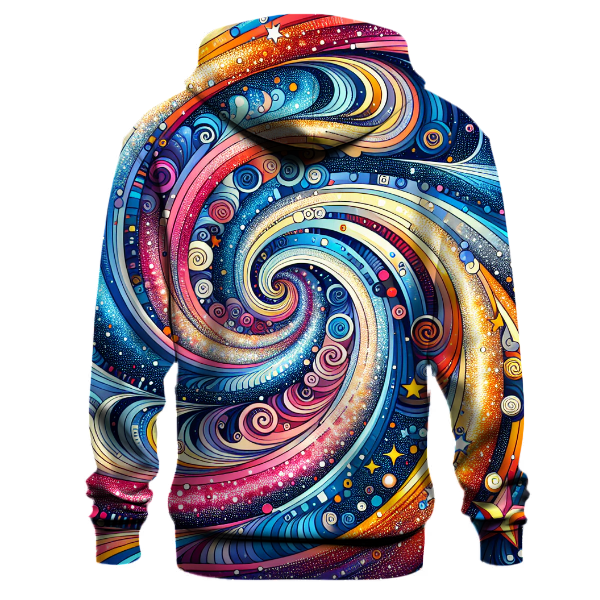 Dynamic Spirals and Stars Hoodie