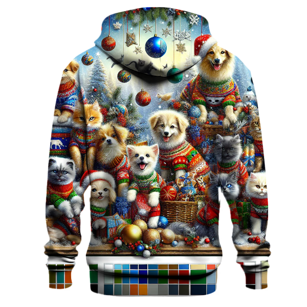 Playful Christmas Sweater Pets Hoodie
