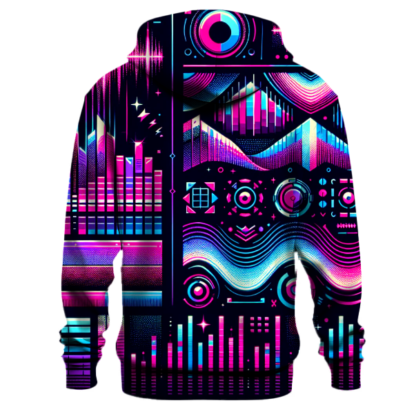 Electric Synthwave Waves Hoodie