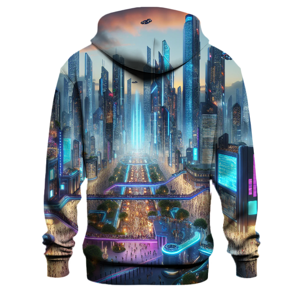Futuristic Cityscape Escapade Hoodie