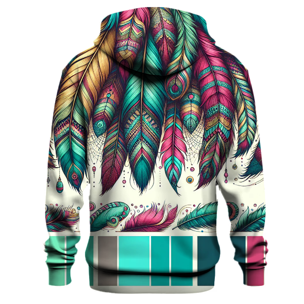 Bright Boho Feathers Hoodie