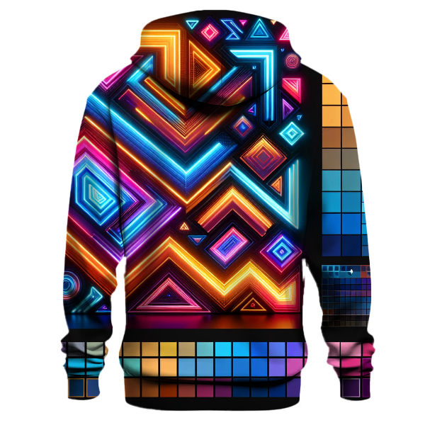 Futuristic Neon Triangles Hoodie
