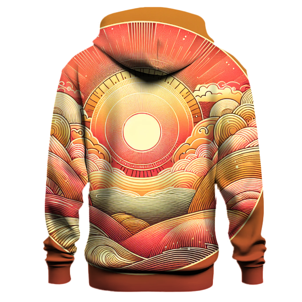 Fiery Coral Sunrise Hoodie