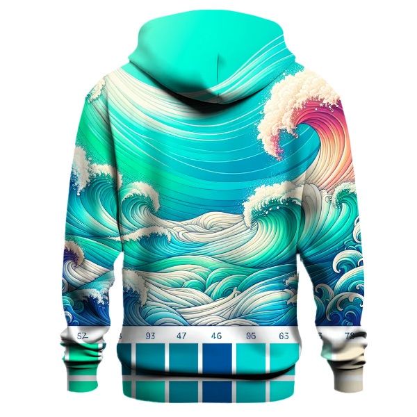 Turquoise Wave Flow Hoodie