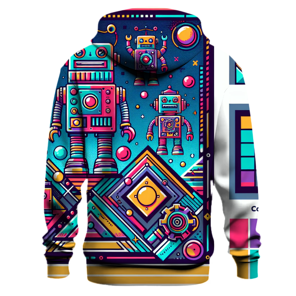 Radical Retro Robots Design Hoodie