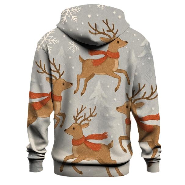 Whimsical Snowflakes and Reindeer Hoodie
