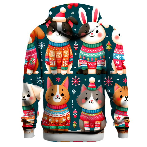 Fun Holiday Sweater Animals Hoodie