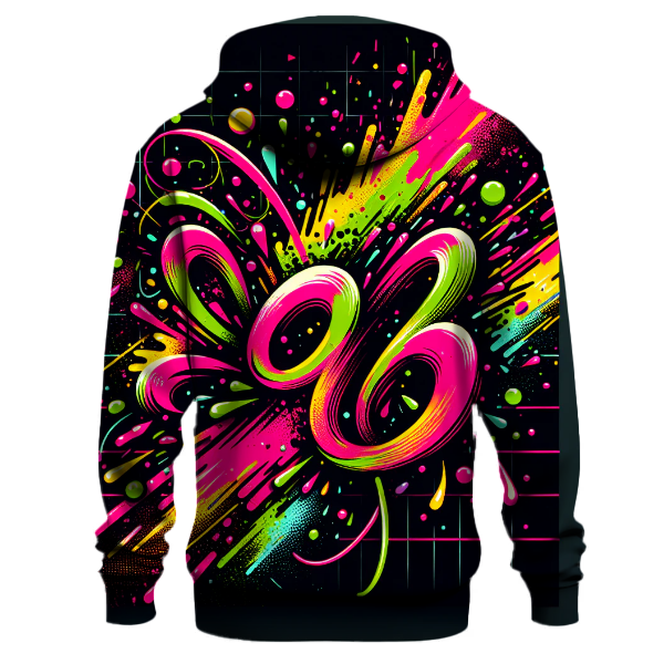 Electric 80s Neon Splatter Hoodie