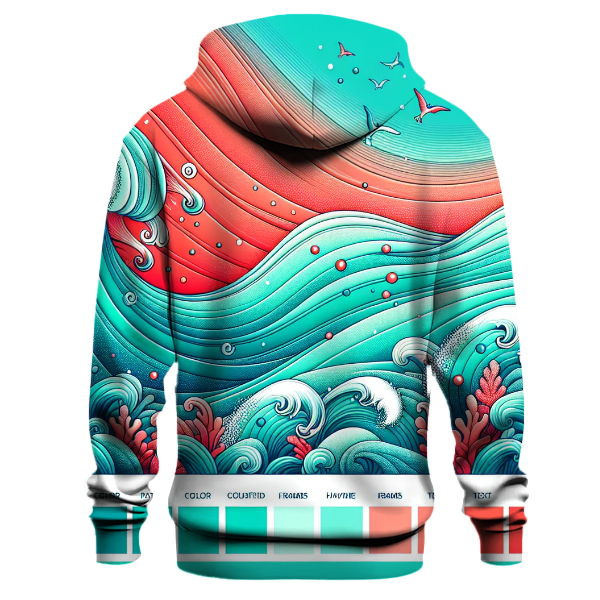 Electric Coral Wave Hoodie