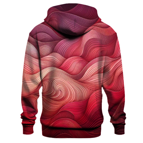 Crimson Wave Cascade Hoodie