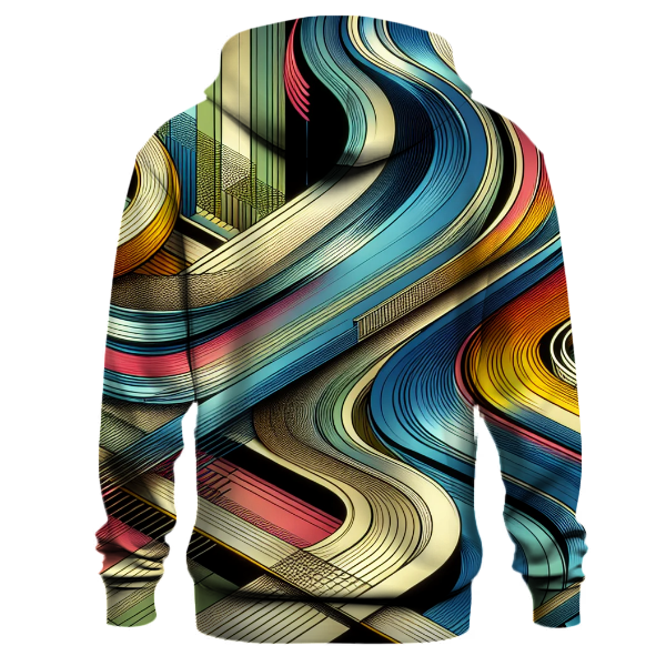 Retro Futurism Lines Hoodie