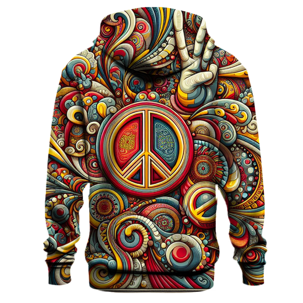 Groovy Patterned Peace Hoodie