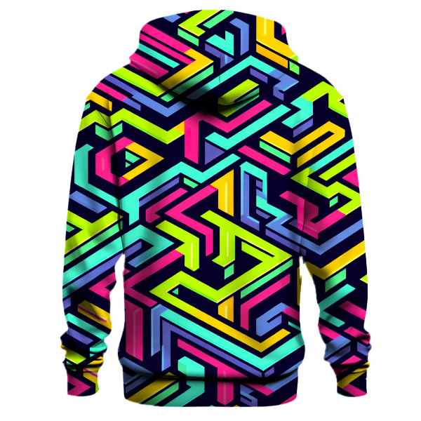 Neon Grid Illusion Hoodie