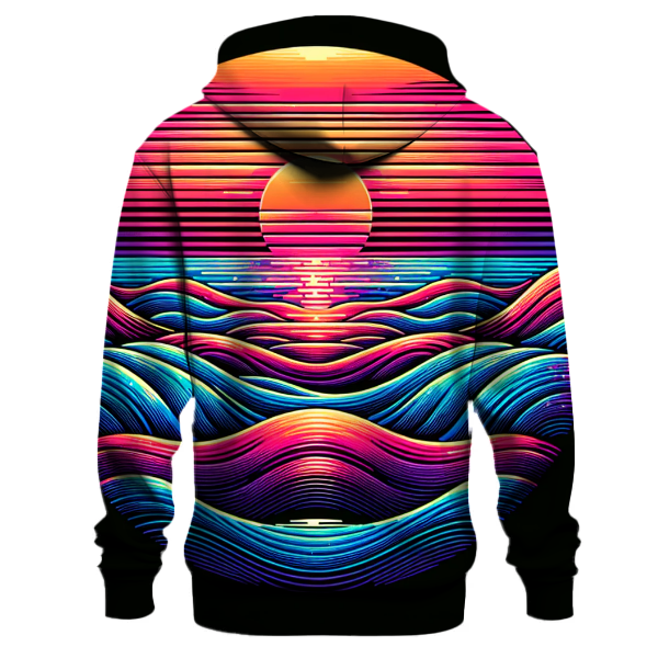 Neon Sunset Waves Hoodie