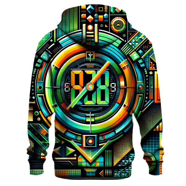 Digital Clock Iconography Hoodie