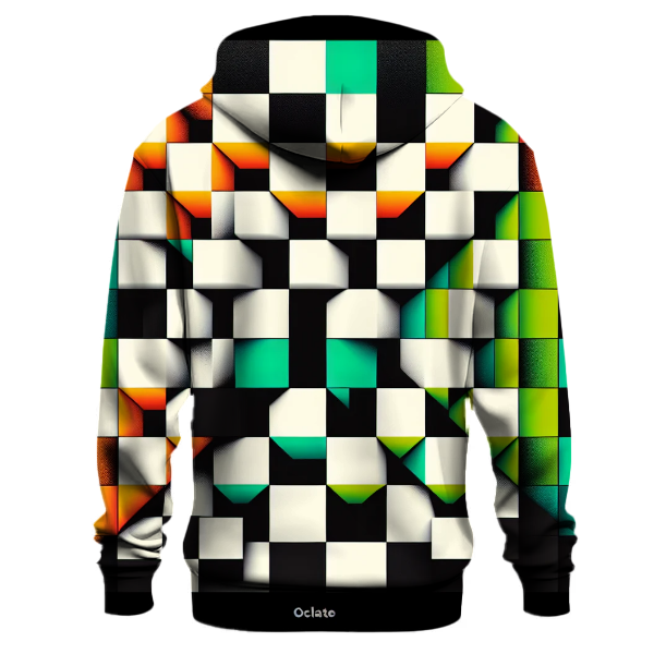 Bold Retro Checkerboard Hoodie