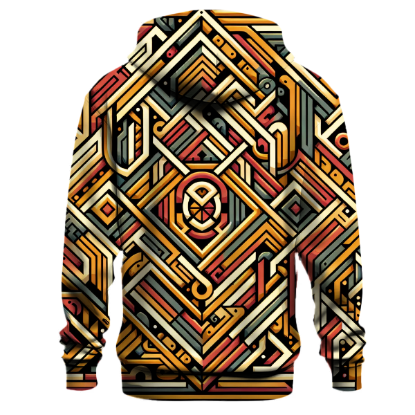 Retro Geometric Maze Hoodie