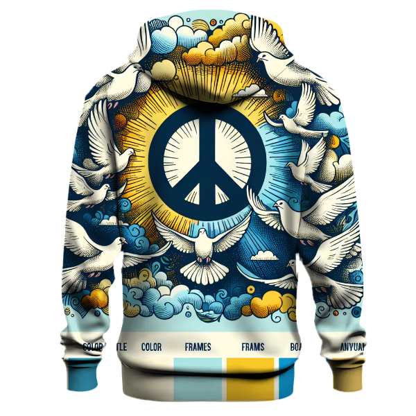 Bold Peace Sign and Doves Hoodie