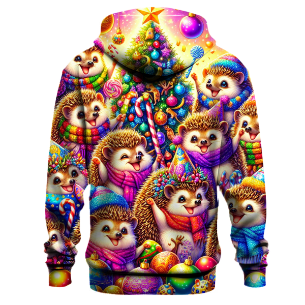 Cute Holiday Hedgehogs Hoodie