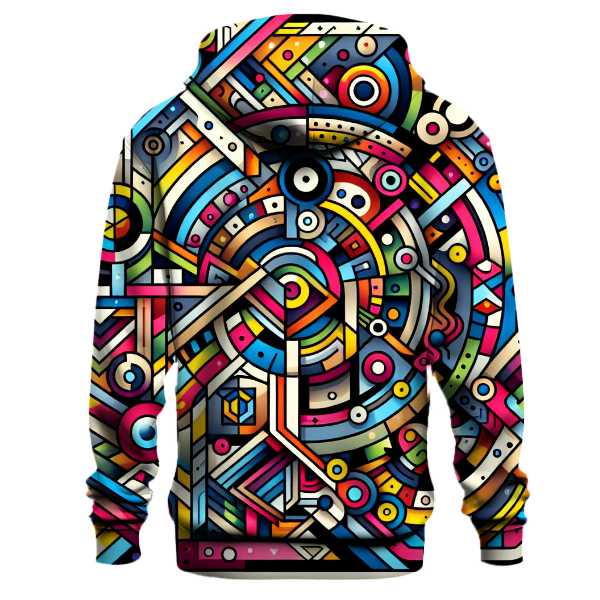 Playful Geometric Maze Hoodie