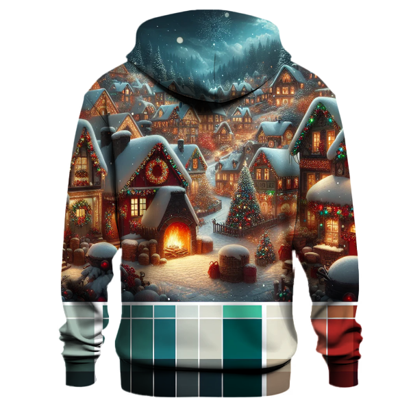 Glistening Christmas Village Scene Hoodie