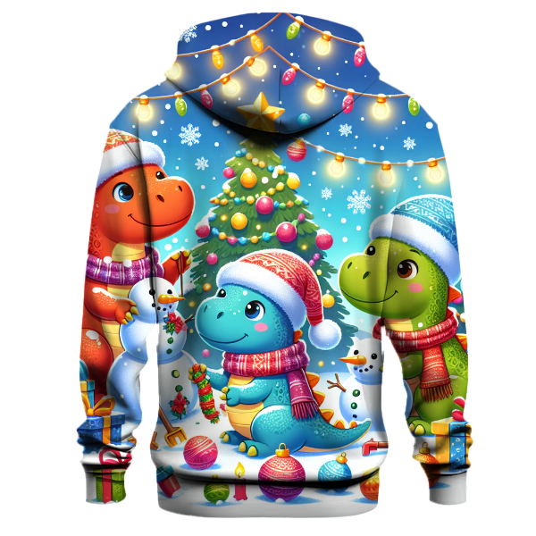 Cheerful Holiday Dinosaurs Hoodie
