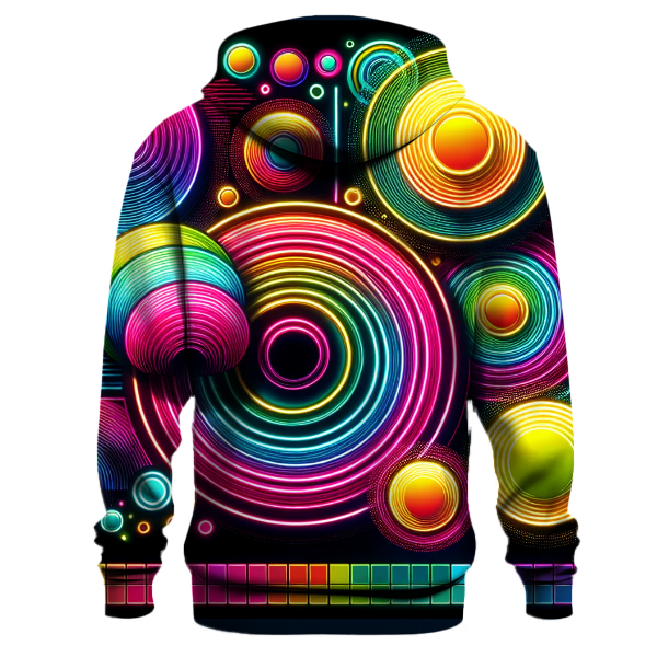 Dynamic Neon Circles Hoodie
