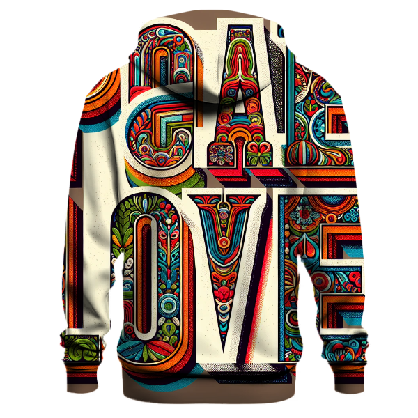 Peace and Love Typography Hoodie