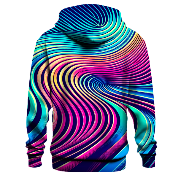 Neon Gradient Waves Hoodie